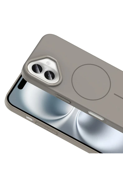 KILIFTECH iPhone 16 Plus Kılıf Magsafe Şarj Özellikli Zore Ruby Silikon Kapak - Mürdüm - Resim 7