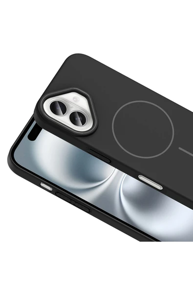 KILIFTECH iPhone 16 Plus Kılıf Magsafe Şarj Özellikli Zore Ruby Silikon Kapak - Mürdüm - Resim 8