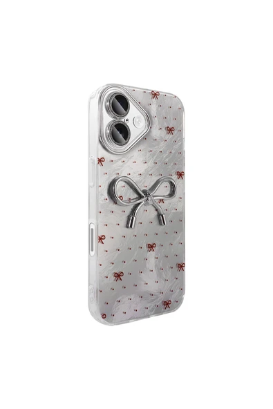 KILIFTECH iPhone 16 Kılıf Kamera Korumalı Figürlü Zore Ponti Silikon Kapak - Açık Pembe - Resim 3