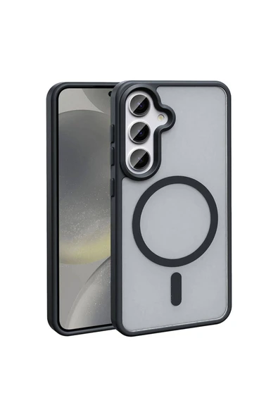 KILIFTECH Galaxy S24 Plus Kılıf Magsafe Şarj Özellikli Mat Arka Yüzey Zore Sio Kapak-Siyah - 1