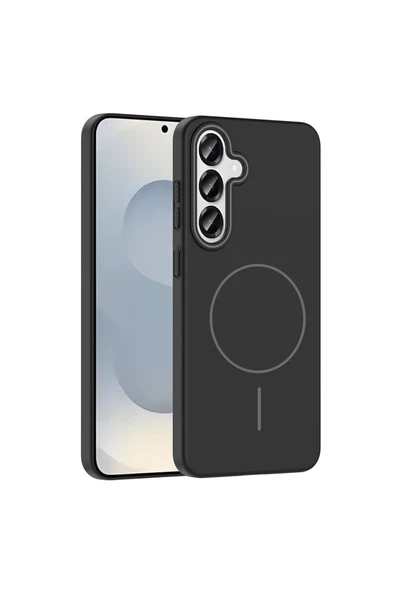 KILIFTECH Galaxy S25 Plus Kılıf Magsafe Şarj Özellikli Zore Ruby Silikon Kapak - Siyah ürün görseli