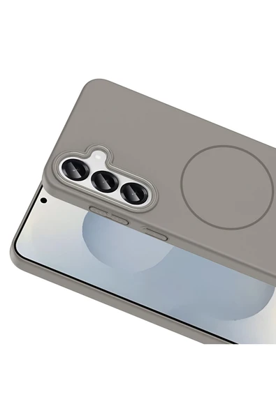 KILIFTECH Galaxy S25 Plus Kılıf Magsafe Şarj Özellikli Zore Ruby Silikon Kapak - Siyah - Resim 6