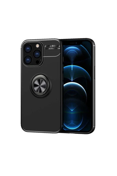 KILIFTECH iPhone 13 Pro Max Uyumlu Zore Ravel Silikon Kılıf-Siyah - 1