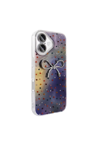 KILIFTECH iPhone 16 Kılıf Kamera Korumalı Figürlü Zore Ponti Silikon Kapak - Açık Pembe - Resim 7