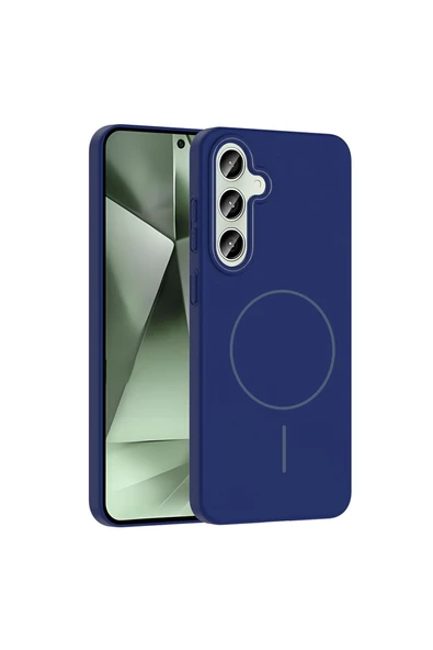 KILIFTECH Galaxy S24 FE Kılıf Magsafe Şarj Özellikli Zore Ruby Silikon Kapak - Lacivert ürün görseli