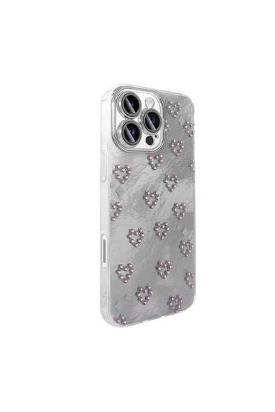 KILIFTECH iPhone 16 Pro Kılıf Kamera Korumalı Figürlü Zore Ponti Silikon Kapak - Açık Pembe - Resim 7