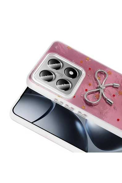 KILIFTECH 14T Pro Kılıf Kamera Korumalı Figürlü Zore Ponti Silikon Kapak - Açık Pembe - Resim 6