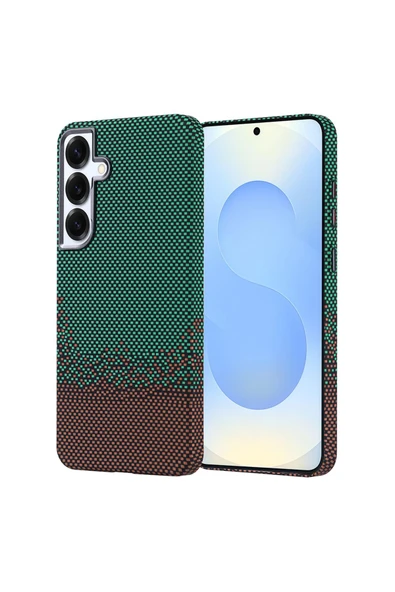 KILIFTECH Galaxy S24 Plus Kılıf Magsafe Şarj Özellikli Karbon Fiber Görünümlü Zore Nekst Kapak - Yeşil - 2