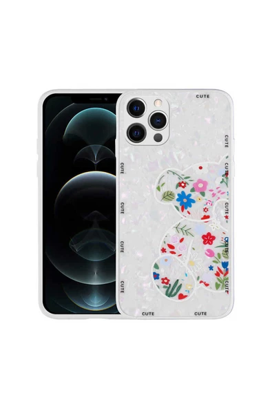 zore iPhone 13 Pro Max Uyumlu Desenli Sert Silikon Zore Mumila Kılıf-White Bear ürün görseli 1