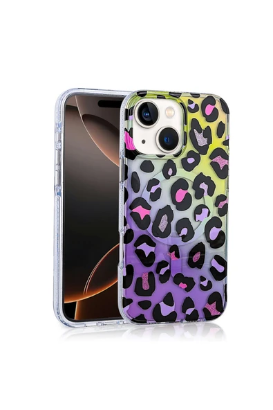 KILIFTECH iPhone 13 Uyumlu Kılıf Magsafe Şarj Özellikli Zore Jago Kapak-Colorful ürün görseli 1