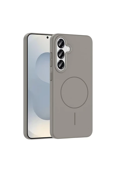 KILIFTECH Galaxy S25 Plus Kılıf Magsafe Şarj Özellikli Zore Ruby Silikon Kapak - Siyah - Resim 2