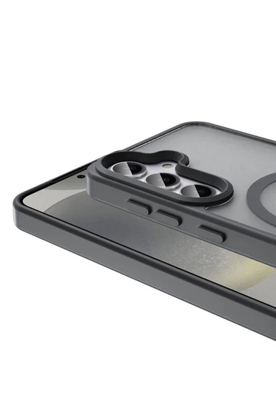 KILIFTECH Galaxy S24 Plus Kılıf Magsafe Şarj Özellikli Mat Arka Yüzey Zore Sio Kapak-Siyah - 5