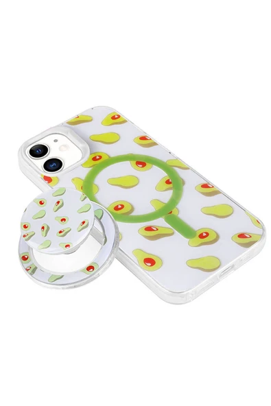 SAFA iPhone 11 Zore Magsafe Şarj Özellikli Tak-Çıkar Pop Soketli Zore Tiktok Kılıf-Mor - Resim 2