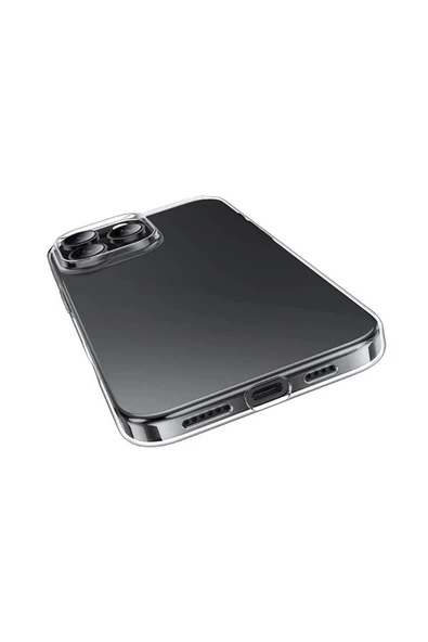 zore Apple iPhone 16 Pro Kılıf Zore Süper Silikon Kapak-Şeffaf - 4