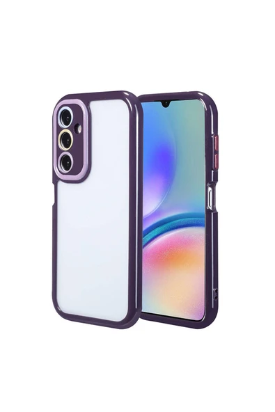 kilifdakilif Galaxy A05S Kılıf Kamera Korumalı Renkli Kenar ve Çerçeve Tasarımlı Zore Vitamin Kapak-Derin Mor