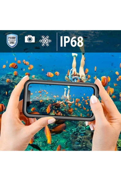 Goktugaksesuar iPhone 13 Pro Max Uyumlu 1-1 Su Geçirmez Kılıf-Siyah - 5