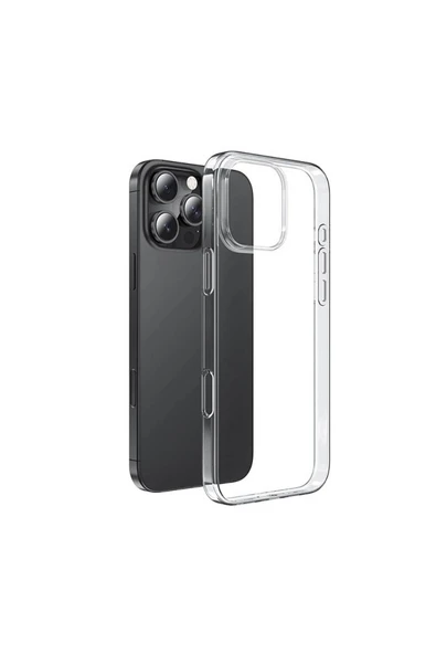 zore Apple iPhone 16 Pro Kılıf Zore Süper Silikon Kapak-Şeffaf