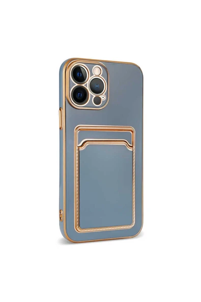 KILIFTECH iPhone 13 Pro Max Uyumlu Zore Bark Kartlıklı Kılıf-Lila - 6