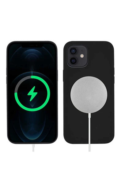 kilifdakilif iPhone 12 Mini Uyumlu Zore Silksafe Wireless Kılıf-Siyah ürün görseli 1