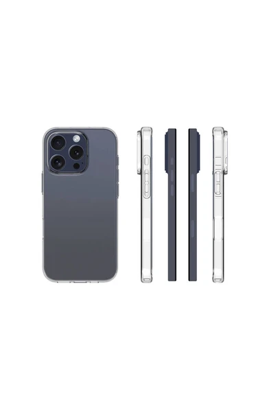 zore Apple iPhone 16 Pro Kılıf Zore Süper Silikon Kapak-Şeffaf - 5