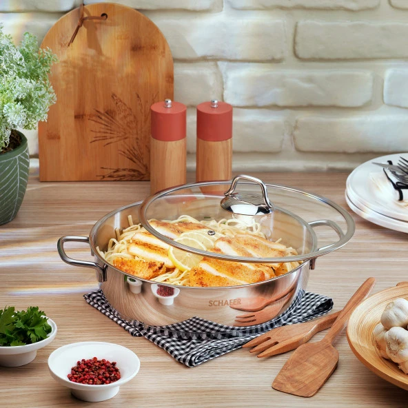 Schafer Held Çelik Basık Tencere 28 Cm 2 Parça-Inox