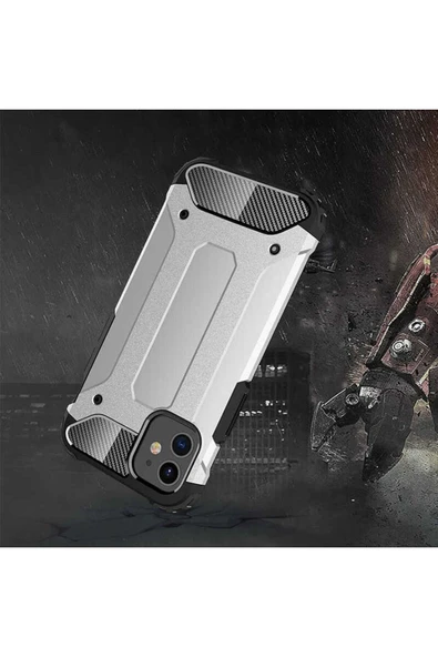 Goktugaksesuar iPhone 12 Uyumlu Zore Crash Silikon Kılıf-Gold - Resim 2