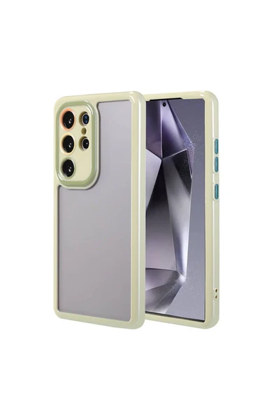 KILIFTECH Galaxy S24 Ultra Kılıf Kamera Korumalı Renkli Kenar ve Çerçeve Tasarımlı Zore Vitamin Kapak-Yeşil ürün görseli