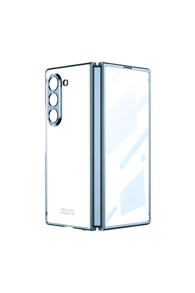 KILIFTECH Galaxy Z Fold 6 Kılıf Zore Full Camlı Kıpta Kapak-Mavi ürün görseli 1