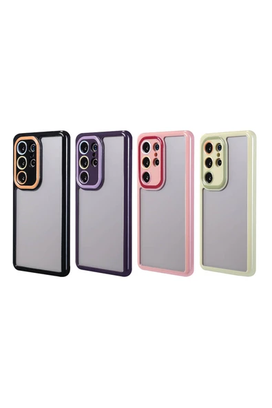 KILIFTECH Galaxy S24 Ultra Kılıf Kamera Korumalı Renkli Kenar ve Çerçeve Tasarımlı Zore Vitamin Kapak-Yeşil - Resim 2