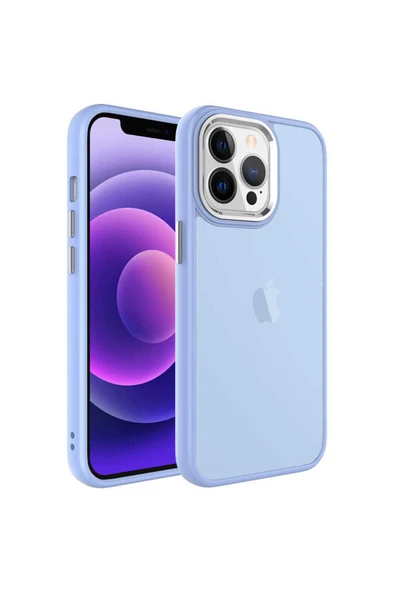 KILIFTECH iPhone 13 Pro Uyumlu Buzlu Sert PC Zore May Kılıf-Lila ürün görseli 1