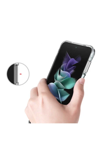KILIFTECH Galaxy Z Flip 4 Uyumlu Zore Vonn Kılıf-Renksiz - Resim 4