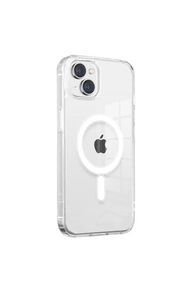 KILIFTECH iPhone 14 Plus Uyumlu Magsafe Şarj Özellikli Şeffaf Sert PC Zore Embos Kılıf-Renksiz ürün görseli