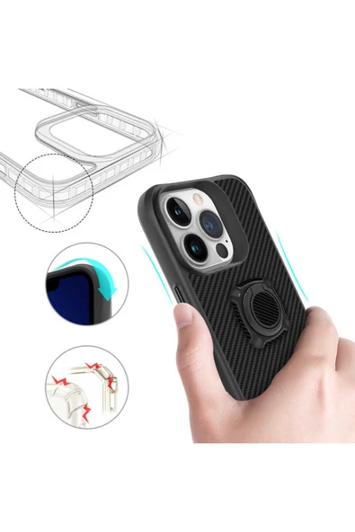 KILIFTECH iPhone 13 Pro Uyumlu Zore Timo Kılıf-Siyah - Resim 4