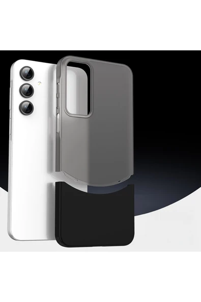 zore Galaxy A56 Kılıf Mıknatıslı EMP Duble Kapak - Gri - 6