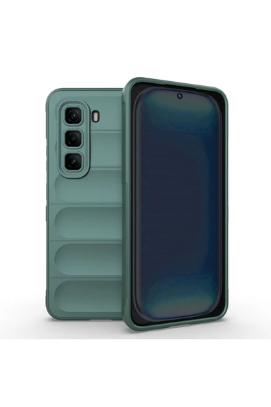 TECNOGELİŞEN İnfinix Hot 50 4G Kılıf Esnek TPU Oyuklu Arka Yüzey Tasarımlı TCG Etnik Silikon Kapak - Siyah - Resim 2