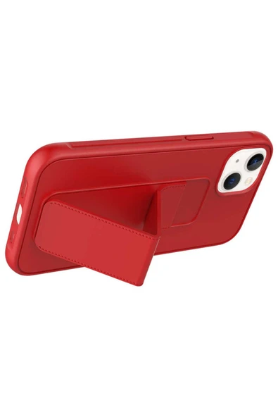 KILIFTECH iPhone 14 Plus Uyumlu Zore Qstand Kılıf-Gri - Resim 3