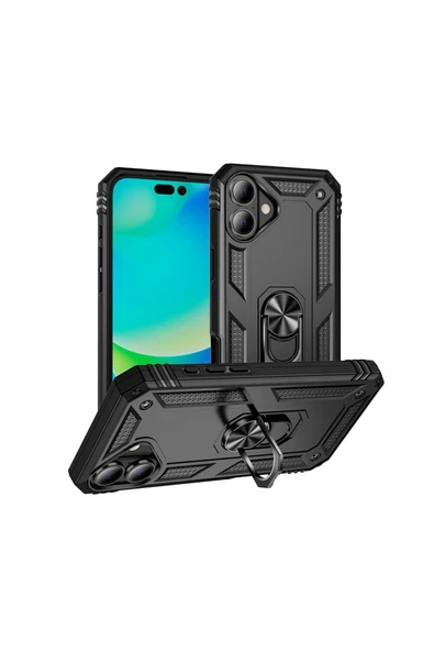 KILIFTECH Apple iPhone 16 Plus Kılıf Zore Vega Kapak-Siyah ürün görseli