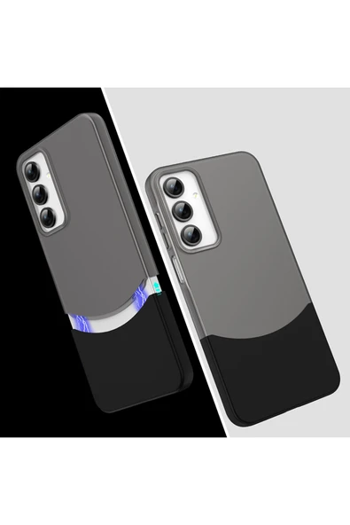 zore Galaxy A56 Kılıf Mıknatıslı SYS Duble Kapak - Siyah - 1