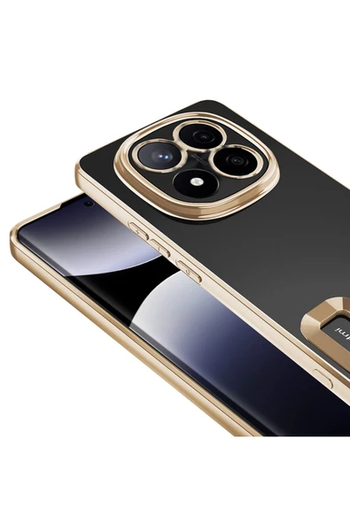 TUVA TEKNOLOJİ Redmi Note 14 Pro 5G Kılıf Kamera Korumalı Logo Gösteren TUVA Omega Kapak - Siyah - Resim 6