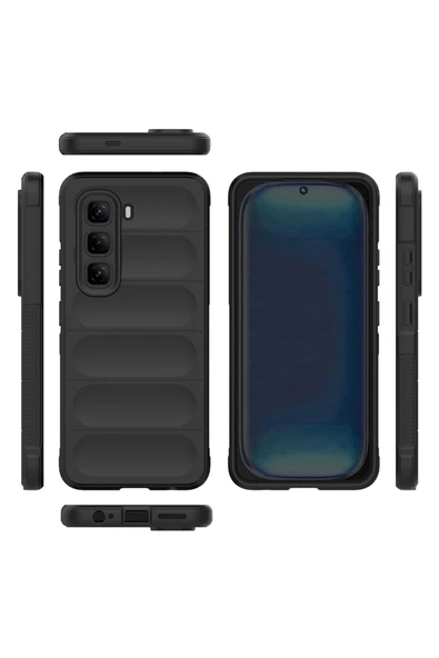 TECNOGELİŞEN İnfinix Hot 50 4G Kılıf Esnek TPU Oyuklu Arka Yüzey Tasarımlı TCG Etnik Silikon Kapak - Siyah - Resim 5