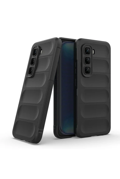 TECNOGELİŞEN İnfinix Hot 50 4G Kılıf Esnek TPU Oyuklu Arka Yüzey Tasarımlı TCG Etnik Silikon Kapak - Siyah - Resim 6