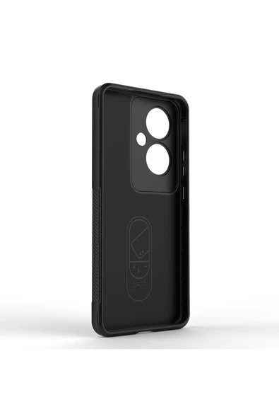 KILIFTECH Reno 11F 5G Kılıf Esnek TPU Oyuklu Arka Yüzey Tasarımlı KTH Etnik Silikon Kapak - Siyah - Resim 4