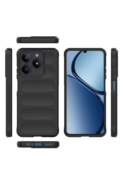 zore Realme C61 Kılıf Esnek TPU Oyuklu Arka Yüzey Tasarımlı SYS Etnik Silikon Kapak - Lacivert - 3