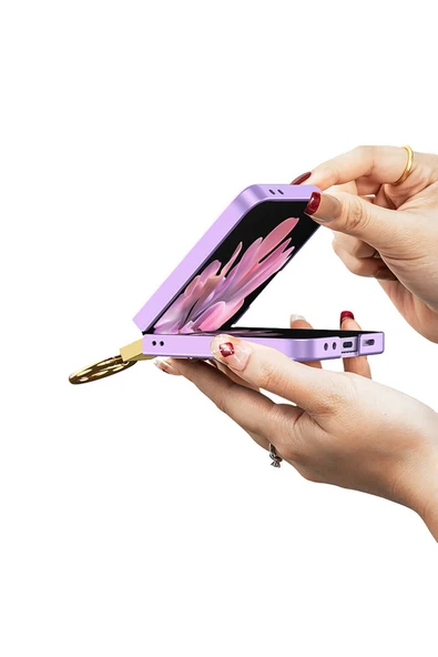 KILIFTECH Galaxy Z Flip 6 Kılıf Zore Z Harfli Yüzüklü Kıpta Kapak-Yeşil - 4