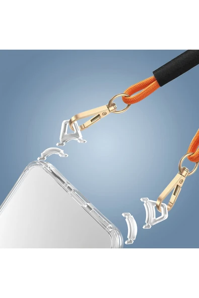 KILIFTECH Xiaomi Redmi 13C Uyumlu Airbagli Takılabilir Askı Aparatlı Zore Snap Silikon Kapak-Şeffaf - Resim 3