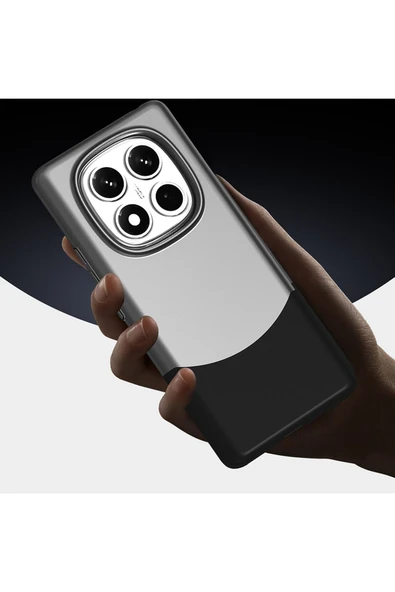 zore Redmi Note 14 Pro 4G Kılıf Mıknatıslı EMP Duble Kapak - Gri - Resim 6