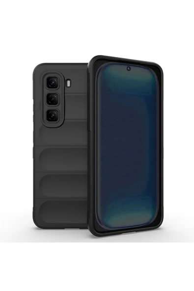 TECNOGELİŞEN İnfinix Hot 50 4G Kılıf Esnek TPU Oyuklu Arka Yüzey Tasarımlı TCG Etnik Silikon Kapak - Siyah ürün görseli 1