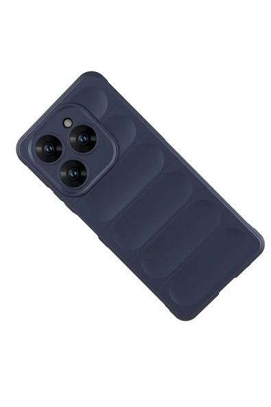 KILIFTECH Tecno Spark 20 Pro 4G Kılıf Esnek TPU Oyuklu Arka Yüzey Tasarımlı KTH Etnik Silikon Kapak - Koyu Ye - Resim 5