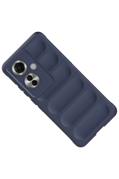 KILIFTECH Reno 11F 5G Kılıf Esnek TPU Oyuklu Arka Yüzey Tasarımlı KTH Etnik Silikon Kapak - Siyah - Resim 5