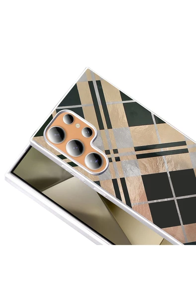 KILIFTECH Galaxy S23 Ultra Kılıf Desenli KTH Mep Kapak - Geometrik - Resim 4